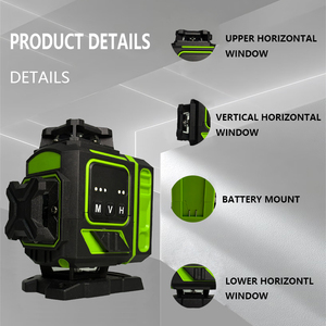 Nivel Láser de 16 Líneas 4D con Haz Verde, Autonivelante, Alta Precisión, Líneas Cruzadas Verticales y Horizontales, con Herramienta Recargable - Product Image 4