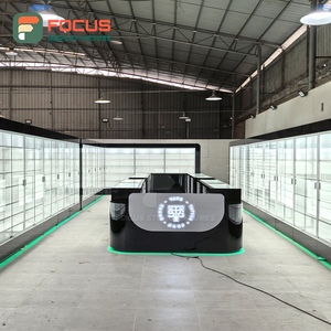 Vitrine murale pour boutique de tabac, en bois et verre, avec éclairage LED, pour l'exposition du tabac - Product Image 1