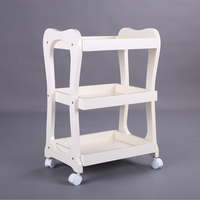 Chariot de Salon à Quatre Roues en Bois de Chêne Personnalisé pour Coiffeur, Facilement Déplaçable pour Atelier et Salon – Vente en Gros