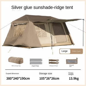 Custom Two-Room One-Hall Outdoor Camping <strong>Tent</strong> with Silver Glue Sun &amp; Rain Protection Automatic Roof <strong>Ridge</strong> Made of Oxford Fabric - Product Image 6
