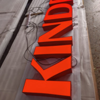 Lettres intérieures en acrylique rouge peintes, avec éclairage frontal LED, qualité supérieure, fabrication directe du fabricant