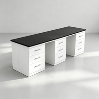 Mesa de Laboratorio con Múltiples Cajones, Superficie de Resina Fenólica Resistente a Ácidos y Álcalis, con Base y Gabinetes con Cajones