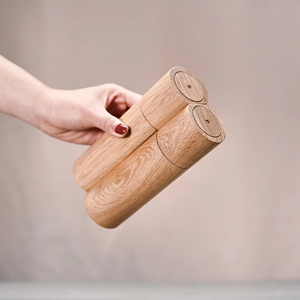 Molino <span class=keywords><strong>de</strong></span> Sal y Pimienta con Grabado <span class=keywords><strong>de</strong></span> Logotipo, Mecanismo Moderno Manual Magnético, Juego <span class=keywords><strong>de</strong></span> Molinillos <span class=keywords><strong>de</strong></span> Especias <span class=keywords><strong>de</strong></span> Madera <span class=keywords><strong>de</strong></span> Roble - Product Image 1