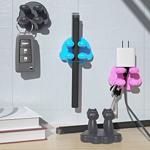 ONEQUAN 4 pièces, crochet mural multifonctionnel en silicone imperméable, adhésif, pour accrocher les clés, les brosses à dents, les serviettes, pour la <span class=keywords><strong>douche</strong></span>, la cuisine, le bureau - Product Image 4