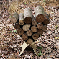 Support à bûches en acier noir thermolaqué, facile à assembler, pour intérieur et extérieur, sans acier Corten