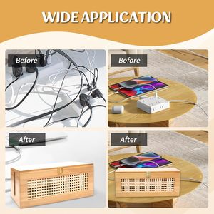 Masif Ahşap Kablo Düzenleme Kutusu, Priz Saklama Alanlı, Duvara Monte Edilebilir Kablo Düzenleyici, Oturma Odası TV Kabloları, Bilgisayar Routerları için - Product Image 6