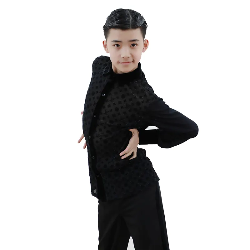 Boys Ballroom Latin Dance Wear ChildrenのLatin練習パフォーマンス競争Dance Tops