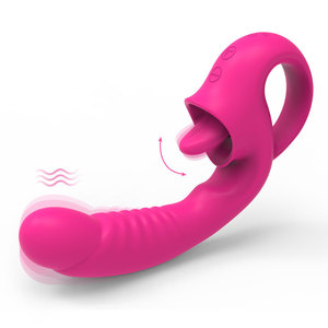 Dildo Vibrator cho phụ nữ quan hệ tình dục đồ chơi dildos vài lesbian quyến rũ lưỡi liếm rung thủ dâm massage Stick chèn tôi - Product Image 1