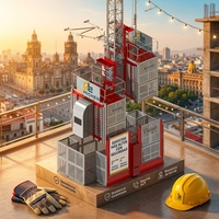 Ascenseur de chantier à double cage Sc200/200, variateur de vitesse VFD, crémaillère et pignon, élévateur électrique pour passagers et marchandises pour chantiers de construction