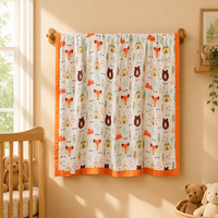 Ventes en gros de couvertures pour tout-petits, couvertures en mousseline de bambou à motifs d'animaux