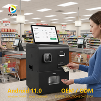 Kiosque de libre-service pour magasin autonome, accepteur de billets et de pièces, machine de dépôt de fonds, recycleur de monnaie, distributeur de billets