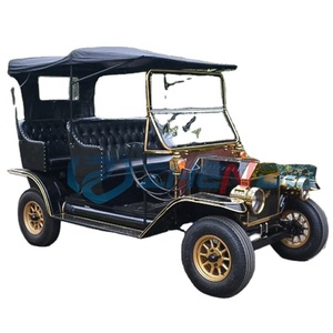 Voiture de réception classique vintage de luxe haut de gamme à deux rangées, style rétro, avec auvent noir - Product Image 1