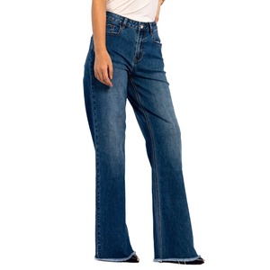 กางเกงยีนส์เอวสูงสีน้ำเงินเข้มกางเกงขากว้างแบบลำลองสำหรับผู้หญิงกางเกงยีนส์ทรงตรงหรูหราสำหรับผู้หญิงแฟชั่น - Product Image 6