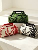 Sacs à main en tissu tricoté au crochet pour femmes, pochette, sac à main bouffant, pochette nuage froncée, trousse de maquillage décontractée