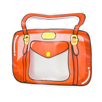 Pochette en plastique personnalisée en forme de sac à main mignon avec fermeture éclair, fenêtre transparente, réutilisable pour emballer des collations et des bonbons