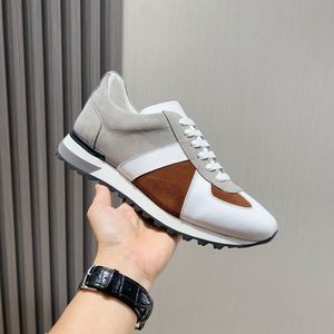 Gray White and Brown Color <b>Block</b> Low Top Retro Sneakers Casual Lace Up Shoes D&G - Product Image 1