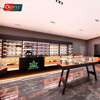 Vitrine en verre OUYEE pour magasin de tabac avec serrure - Vitrine de vente au détail pour dispensaire - Taille/couleur personnalisable - Garantie de 3 ans