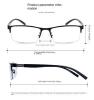 Nouvelles Lunettes de Lecture Demi-Cerclées de Haute Qualité pour Hommes d'Affaires E5L, Anti-Lumière Bleue, Lunettes d'Ordinateur Optiques