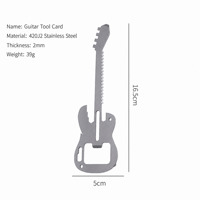 Carte multi-outils en forme de guitare, acier inoxydable 420J2, outil multifonction portable de poche pour le camping en plein air et les voyages