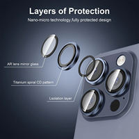 Protection d'objectif d'appareil photo en verre trempé 9H haute transparence à couverture intégrale pour iPhone 18 17 16 15 14 Pro Max Air