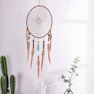 Grand No.46 Tenture Murale Boho <span class=keywords><strong>Attrape</strong></span>-Rêves Plume Faite À La Main Pour La Maison Salon Décoration - Product Image 4