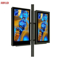 Écran LED publicitaire extérieur étanche ROSYLED P2.5 P3 P4 P5 P6 P8 P10 pour poteau de rue, panneau d'affichage numérique LED sur poteau lumineux