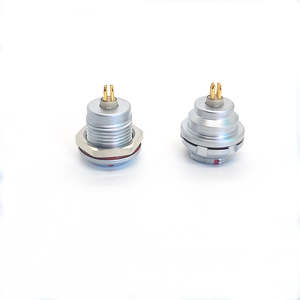 Self-locking <b>Push</b> Pull <b>Latching</b> Lock Connector Aluminum Brass Chrome Plated IP67 Automotive Straight ECG 0B 2-13 Pin PCB Panel - Product Image 1