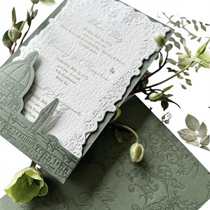 Tarjeta <span class=keywords><strong>de</strong></span> Invitación <span class=keywords><strong>de</strong></span> Boda Profesional al por Mayor con Sobre, Logotipo Personalizado, Funda <span class=keywords><strong>de</strong></span> Bolsillo, Papel <span class=keywords><strong>de</strong></span> Felicitación Impreso con Grabado en Relieve - Product Image 2