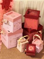 Französischer Stil Offene Geschenkbox mit Sandtextur, Rechteckig, Handgehalten, Matt Laminiert, Geprägt, UV-Beschichtet für Hochzeiten