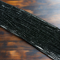 Usine en gros naturel 3mm à facettes obsidienne noire perles de pierres précieuses en vrac pour bijoux à bricoler soi-même