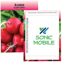 Sachet de graines de radis personnalisé avec logo, croustillant et frais, rouge vif, garniture de salade, cadeau comestible, promotionnel, vente en gros