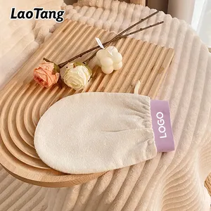 Laotang Factory Free Sample Wholesale Skin Care Silk Peeling Glove Turkish Silk Exfoliating Glove For Body Face