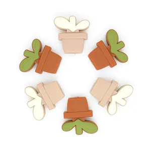 Blooming Pot Focal Beads Food Grade Silicone Teething Plant Pot Beads For Pen Making Accessories