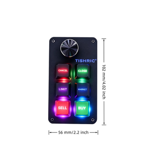 Mini Teclado TISHRIC para Trading de Acciones, Tipo-C, 6 Teclas, 1 Perilla, Macros Personalizables, RGB, para Trading Rápido de Fondos en PC y Laptop - Product Image 1