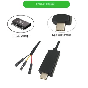 Struggler <span class=keywords><strong>USB</strong></span> Type-C vers <span class=keywords><strong>UART</strong></span> TTL-232R-RPI ligne DuPont 3P avec tresse de charge rapide 5A protégeant le matériau en PVC pour l'utilisation des écouteurs - Product Image 2