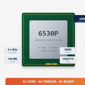 6530P Meistverkaufter 225W Enterprise-CPU LGA4710-Sockel Leistungsstarker Multi-Core-Chip Ideal für Rechenzentrum-Virtualisierung Workstation - Product Image 4