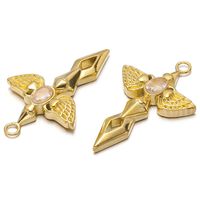 Pendentif Croix Ailée en Acier Inoxydable, 5 Pièces Assorties, Durable, pour Fabrication de Bijoux DIY (Colliers, Bracelets, Porte-clés), Idéal Cadeau