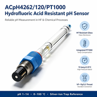 Sonde pH haute pression ACpH4262 120mm 1-14 pH 100°C 15 bars Connecteur VP PT1000 ATC Sonde en verre pour analyse liquide précise en milieu semi-conducteur