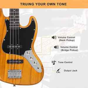 <span class=keywords><strong>Guitare</strong></span> Basse Électrique HUASHENG Tendy 46 Pouces en Tilleul Massif avec Housse - Product Image 3