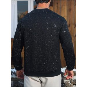 FOXA Sudadera con pedrería para hombre, cuello redondo, manga larga, informal, para otoño - Product Image 2