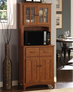 Buffet de cocina clásico con aparador y puertas Gabinete de cocina alto independiente <span class=keywords><strong>Despensa</strong></span> Fácil de organizar Cosas y microondas - Product Image 2
