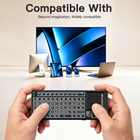 Dokunmatik Yüzeyli Kablosuz Mini Klavye 2.4G ve BT Çift Modlu RGB Arkadan Aydınlatmalı PC Tablet TV Akıllı Telefon için