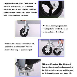 İskele Pu ağır 6 inç 8 inç kauçuk iskele boru sarhoş tekerlek fren ile - Product Image 6