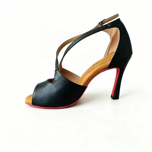 Evkoodance, Nuevo Modelo, Zapatos de Baile Latino Personalizados de Moda para Mujer, Tacón Alto de 10 cm, Cuero Negro, Tango, <span class=keywords><strong>Flamenco</strong></span>, Salsa, Gamuza - Product Image 3