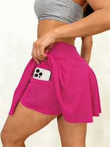 Paquete de 3 Minifaldas de Cintura Alta para Mujer, Faldas Deportivas con Bolsillos, Forro Antiexposición, Tallas Grandes Disponibles - Product Image 1