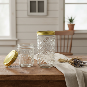 Frasco de Vidrio Transparente de Grado Alimenticio de 350 ml y 500 ml con Certificación CE FCC ROHS, Hermético, a Prueba de Fugas, Resistente al Calor, Anticaída, Apilable y Reutilizable - Product Image 1