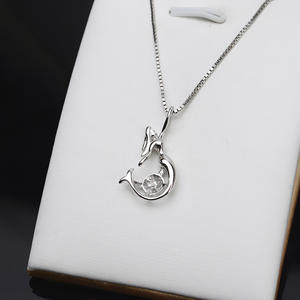 Pendentif en argent S925 DIY pour femme, support vide pour pendentif perle 7-8 mm, accessoire de collier sirène ange, composants de bijoux - Product Image 4