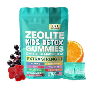 Complément Alimentaire 9-en-1 Zeolite Gummies pour Enfants, 60 Comprimés, avec Oméga 3, Magnésium, Vitamine C, Zinc, Sureau, Chardon-Marie, Fabriqué aux États-Unis - Product Image 1