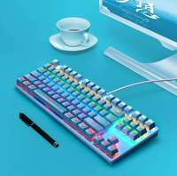Clavier filaire USB de jeu, couleur assortie, sensation mécanique lumineuse, arc-en-ciel pour PC Gamer, accessoires d'ordinateur de bureau