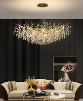 Lustre moderne et luxueux en cristal, nouveau luminaire pour salle à manger, chambre à coucher, cuisine, branches d'arbre, luminaires de plafond en cristal